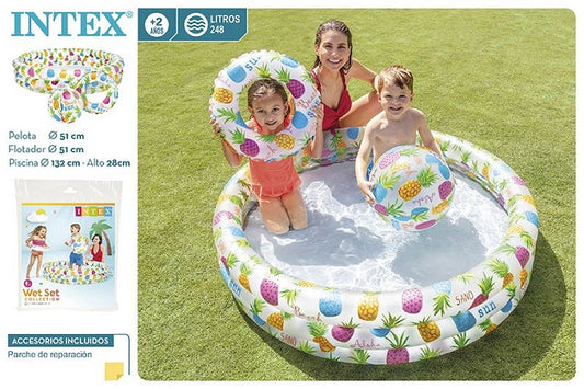 Piscina, Flotador Y Pelota 51 Cm - 132x28 Cm & 248 L/agua