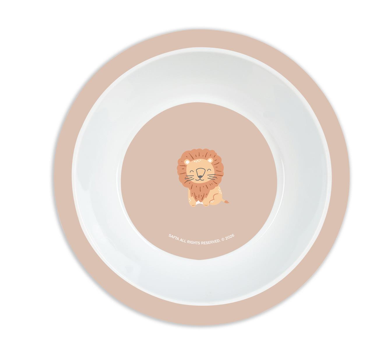 Set vajilla infantil 5 piezas Safta León – Plato, bol, vaso, cuchara y tenedor