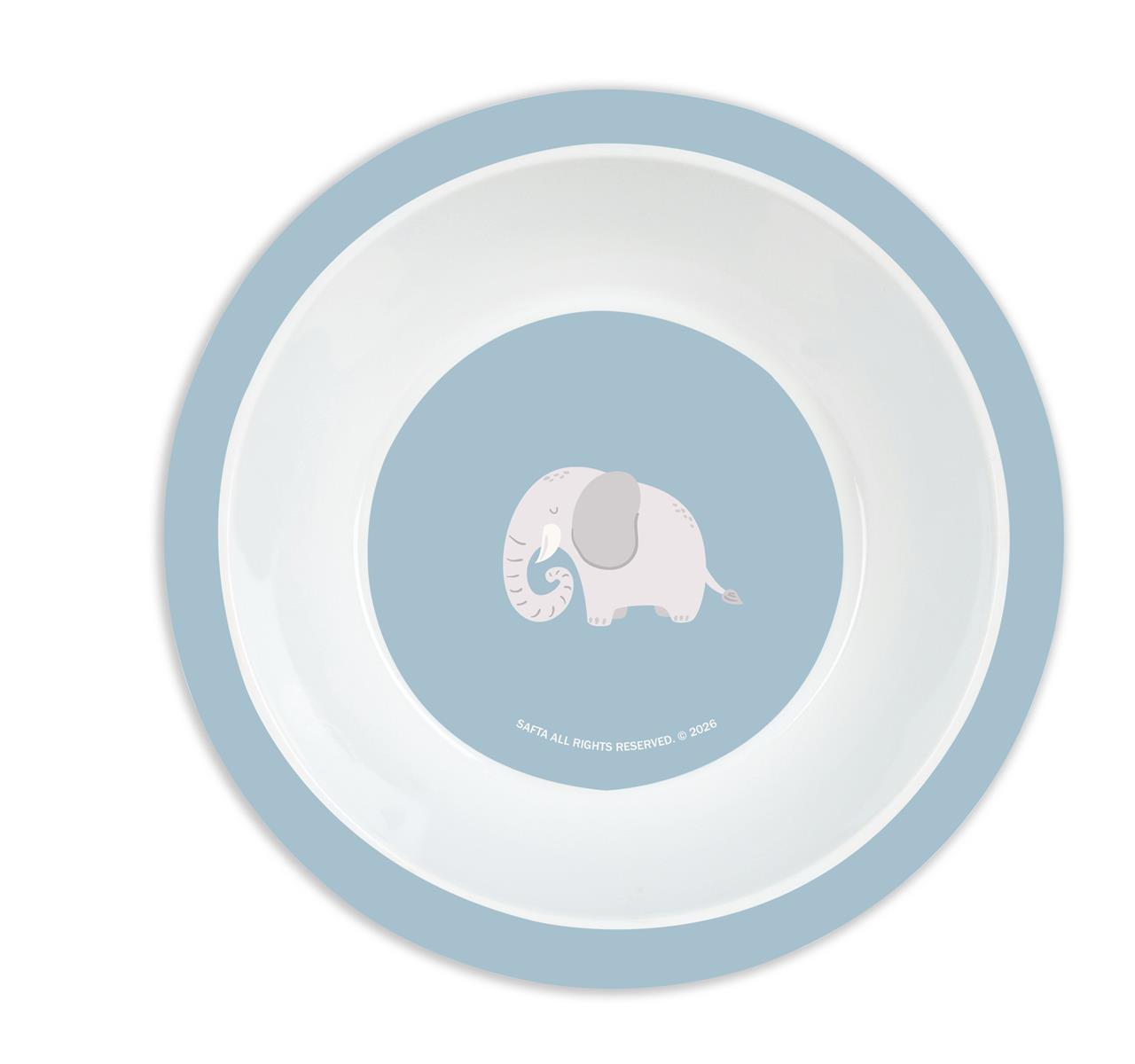 Set vajilla infantil 5 piezas Safta Elefante – Plato, bol, vaso, cuchara y tenedor