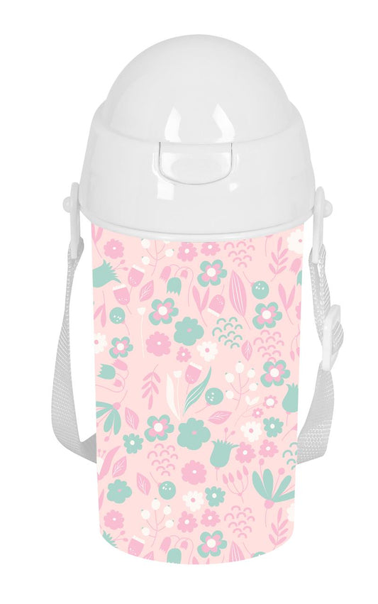 Botella infantil con pajita Safta Flores – Cantimplora para guardería y cole