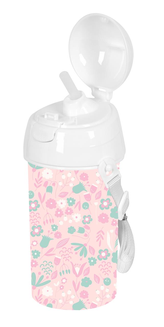 Botella infantil con pajita Safta Flores – Cantimplora para guardería y cole