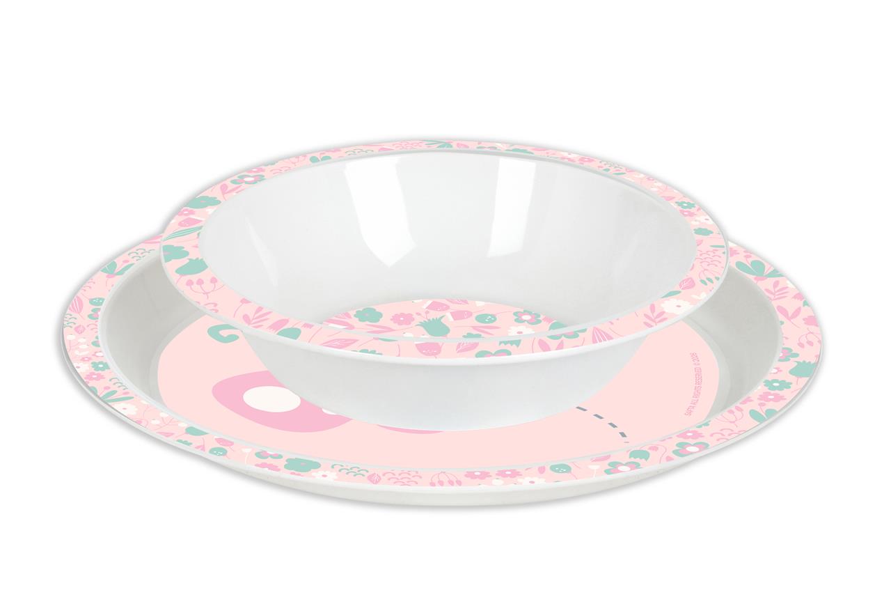 Set vajilla infantil 5 piezas Safta Mariposa – Plato, bol, vaso y cubiertos