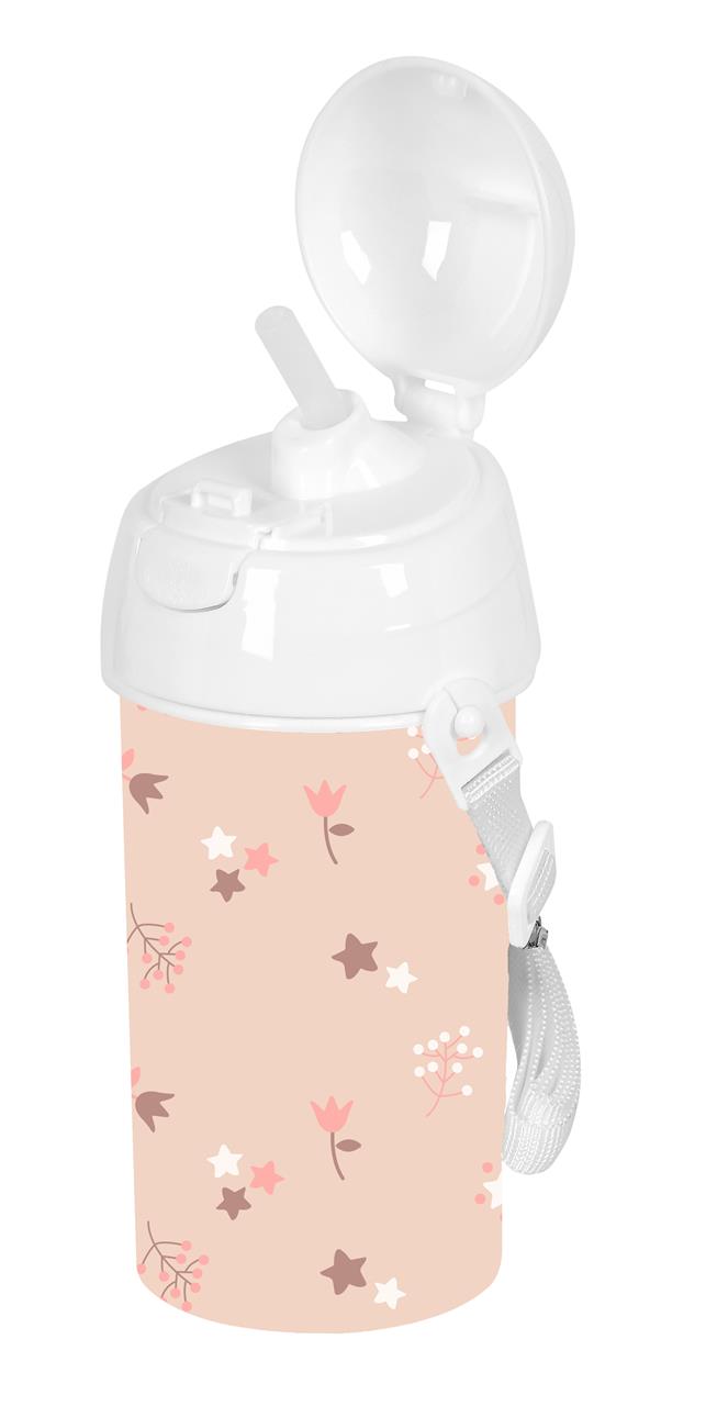Botella infantil con pajita Safta Estrellas y flores – Cantimplora para guardería