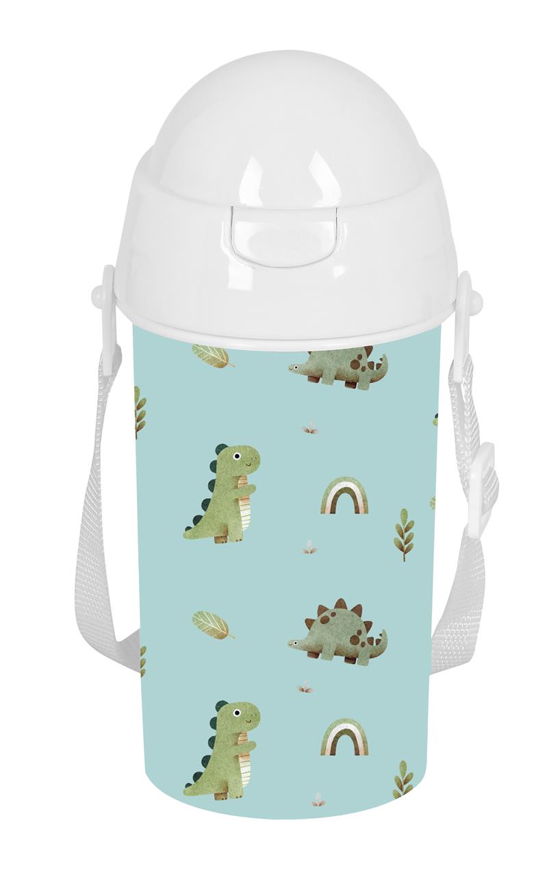 Botella Infantil 500ml con Pajita Safta Dinos | Apertura Automática