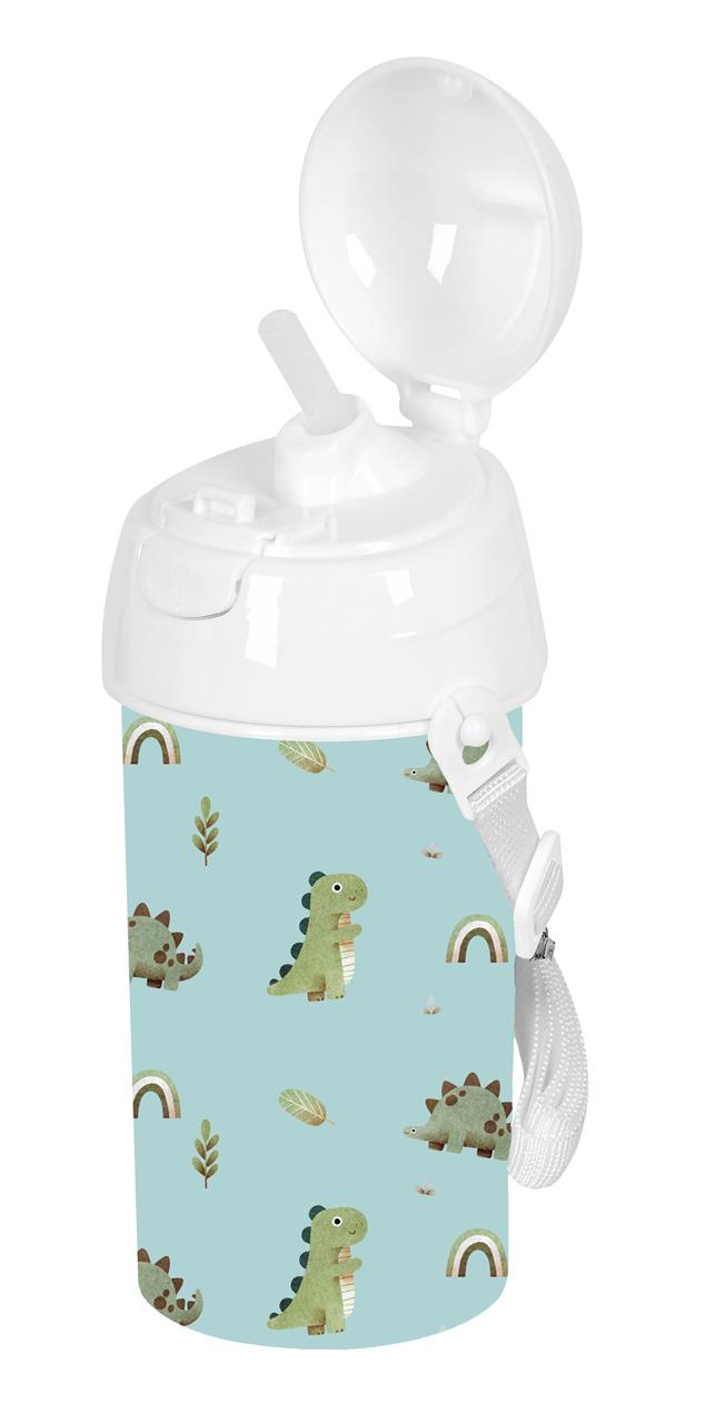 Botella Infantil 500ml con Pajita Safta Dinos | Apertura Automática