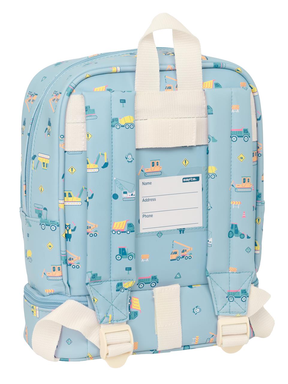 Mochila Nevera Guardería Safta Preescolar Grúas