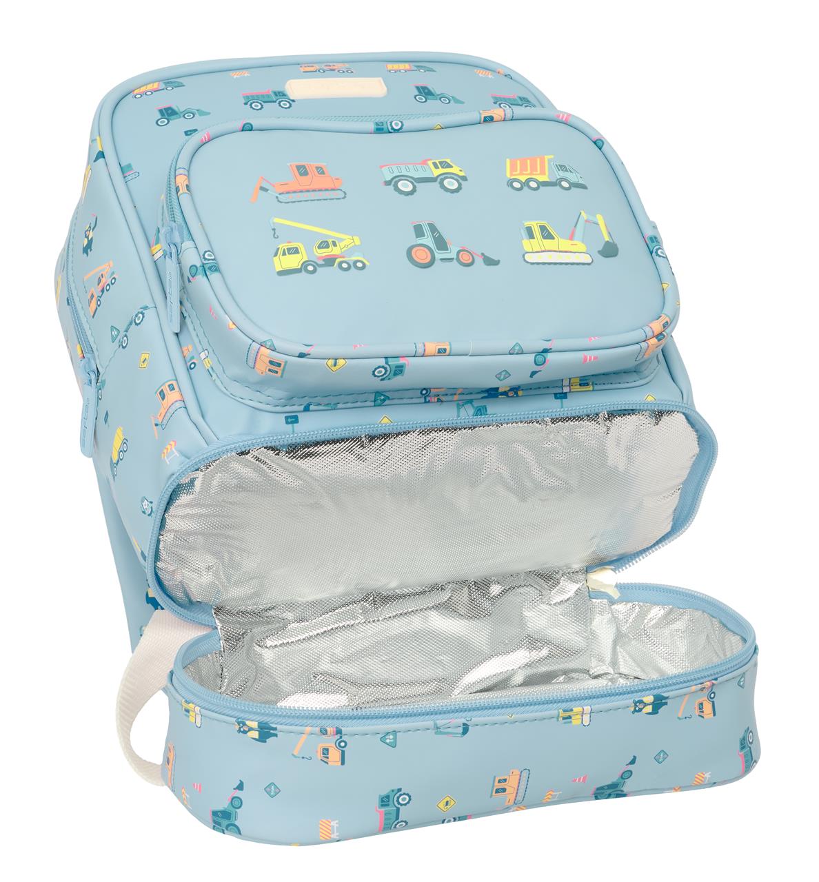 Mochila Nevera Guardería Safta Preescolar Grúas