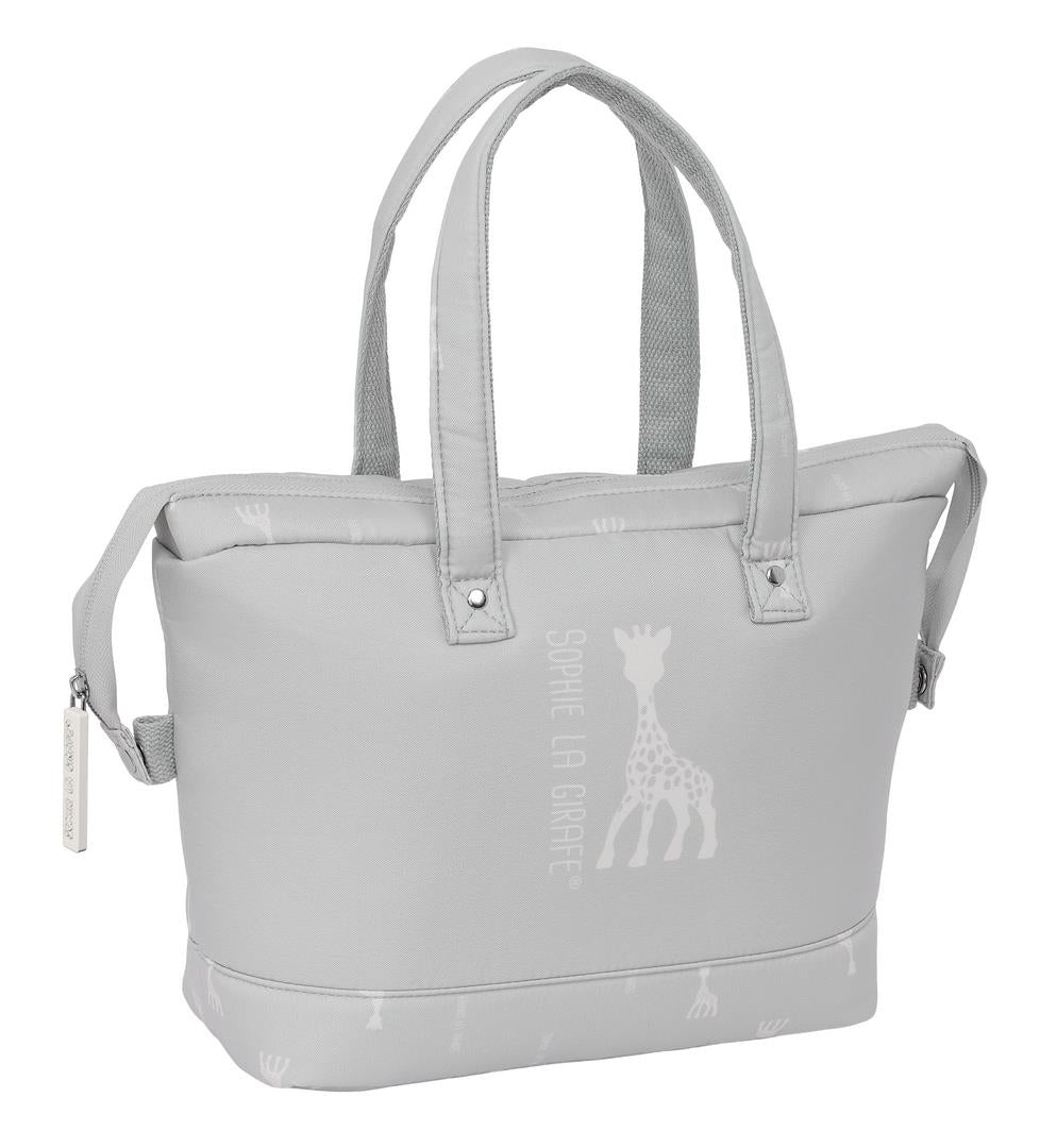 Neceser Grande con Asas Sophie la Girafe Mum Gris Reciclado – Ideal Carro Bebé y Hospital