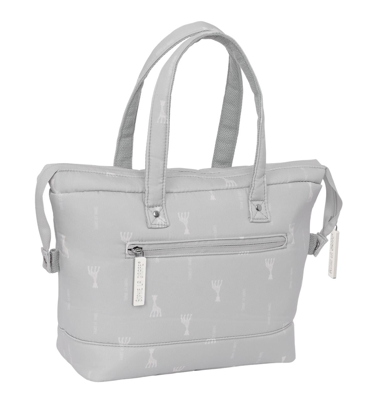 Neceser Grande con Asas Sophie la Girafe Mum Gris Reciclado – Ideal Carro Bebé y Hospital