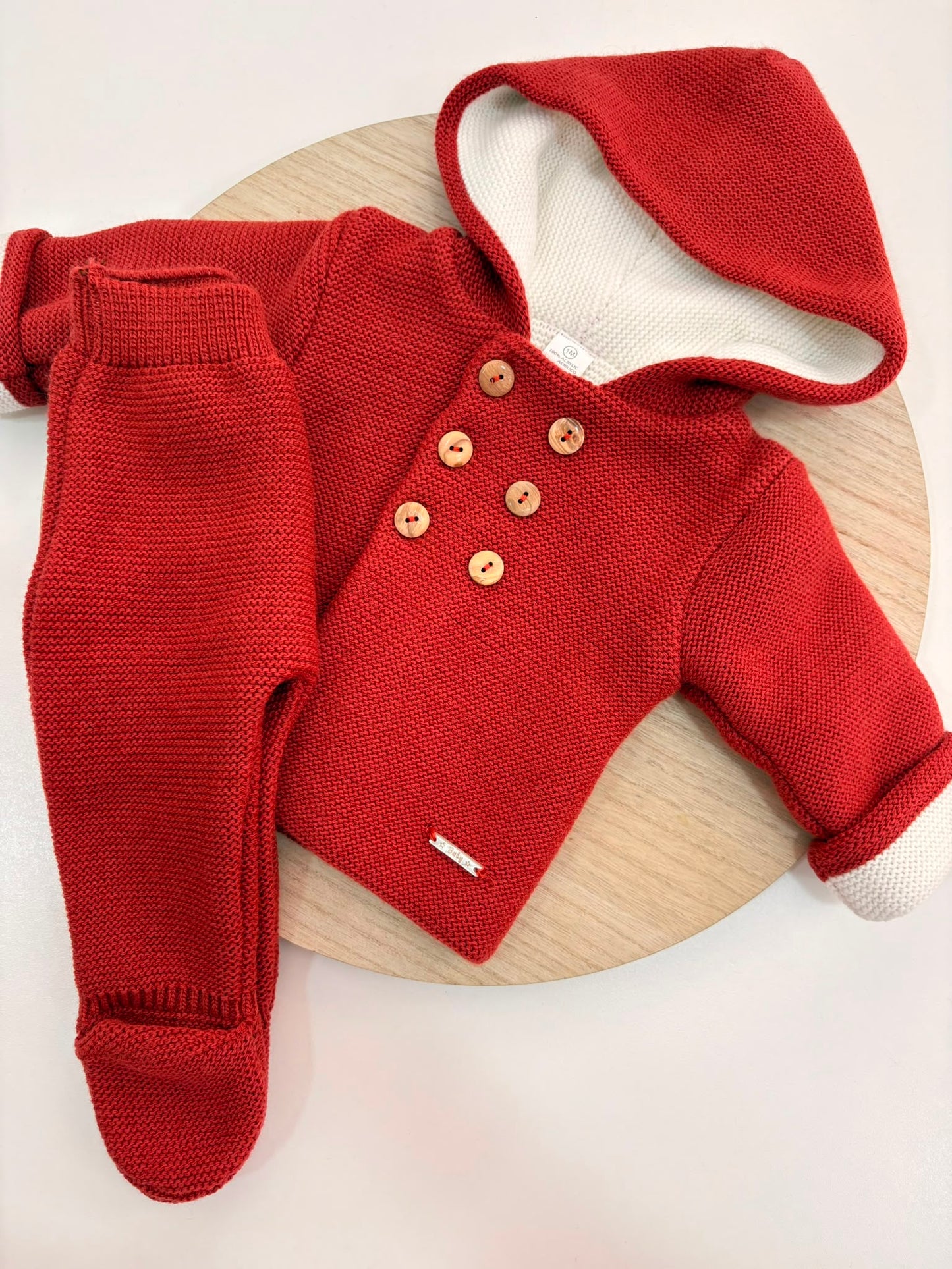 San Francisco de Punto Básico con Capucha Cereza | Tallas 1 a 12 Meses | Siju Moda Infantil