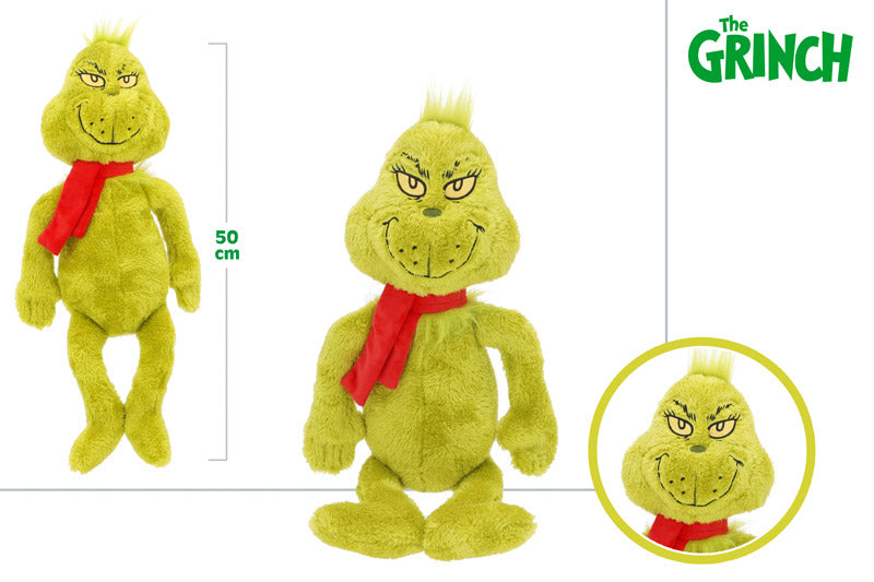 🎄💚 El Grinch  Peluche 50 cm con Bufanda Navideña