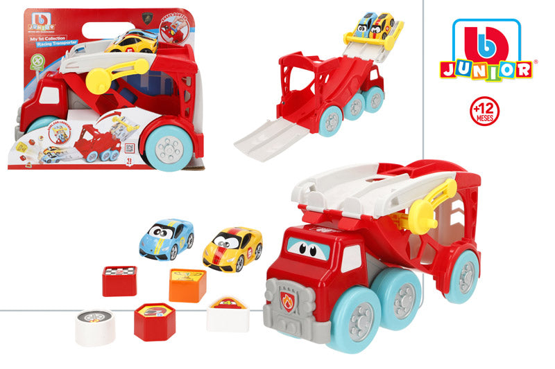 Camión Portacoches 30 cm con 2 Coches y Accesorios +12M-BB Junior –
