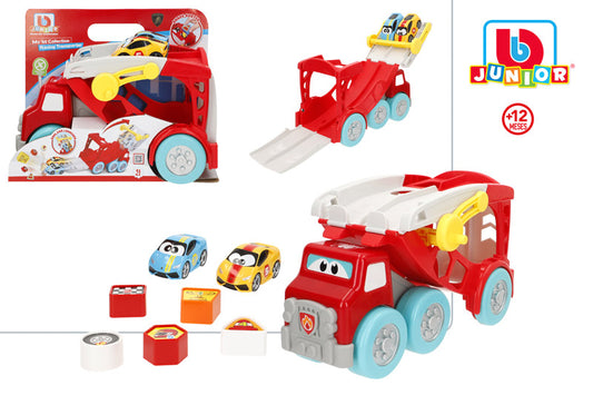 Camión Portacoches 30 cm con 2 Coches y Accesorios +12M-BB Junior –