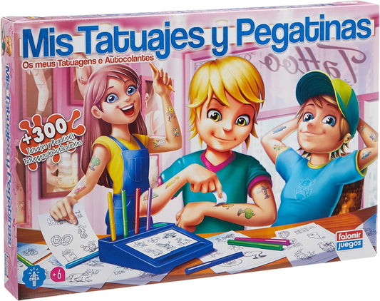 Falomir Tatuajes y Pegatinas-Juego de Mesa (Manualidades), Multicolor (32-2484), Pupitre.