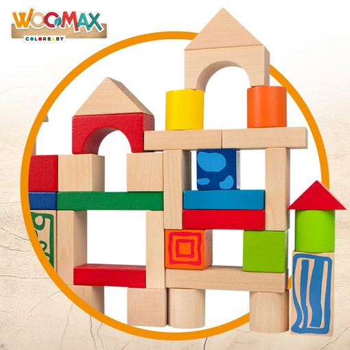 Woomax Bloques Construcción De Madera 50 Piezas +18 meses