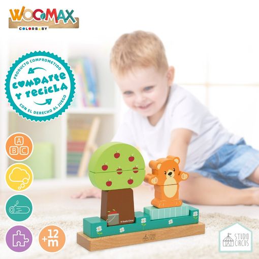 Juego Bloques Madera Magnéticos Bosque Woomax Studio Circus