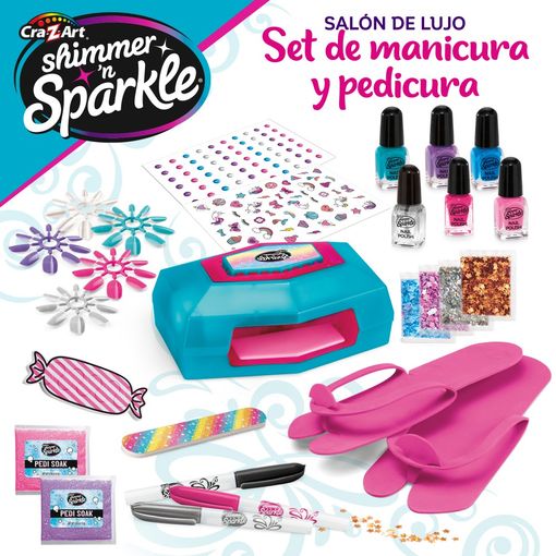 Shimmer N Sparkle - Set De Manicura Y Pedicura Deluxe Con Purpurina Y Lentejuelas