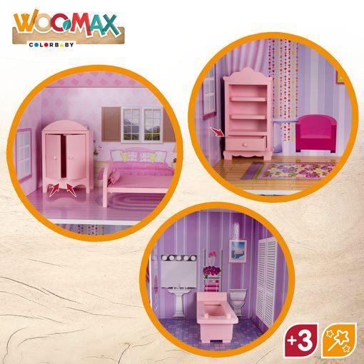 Woomax Casa De Muñecas De Madera