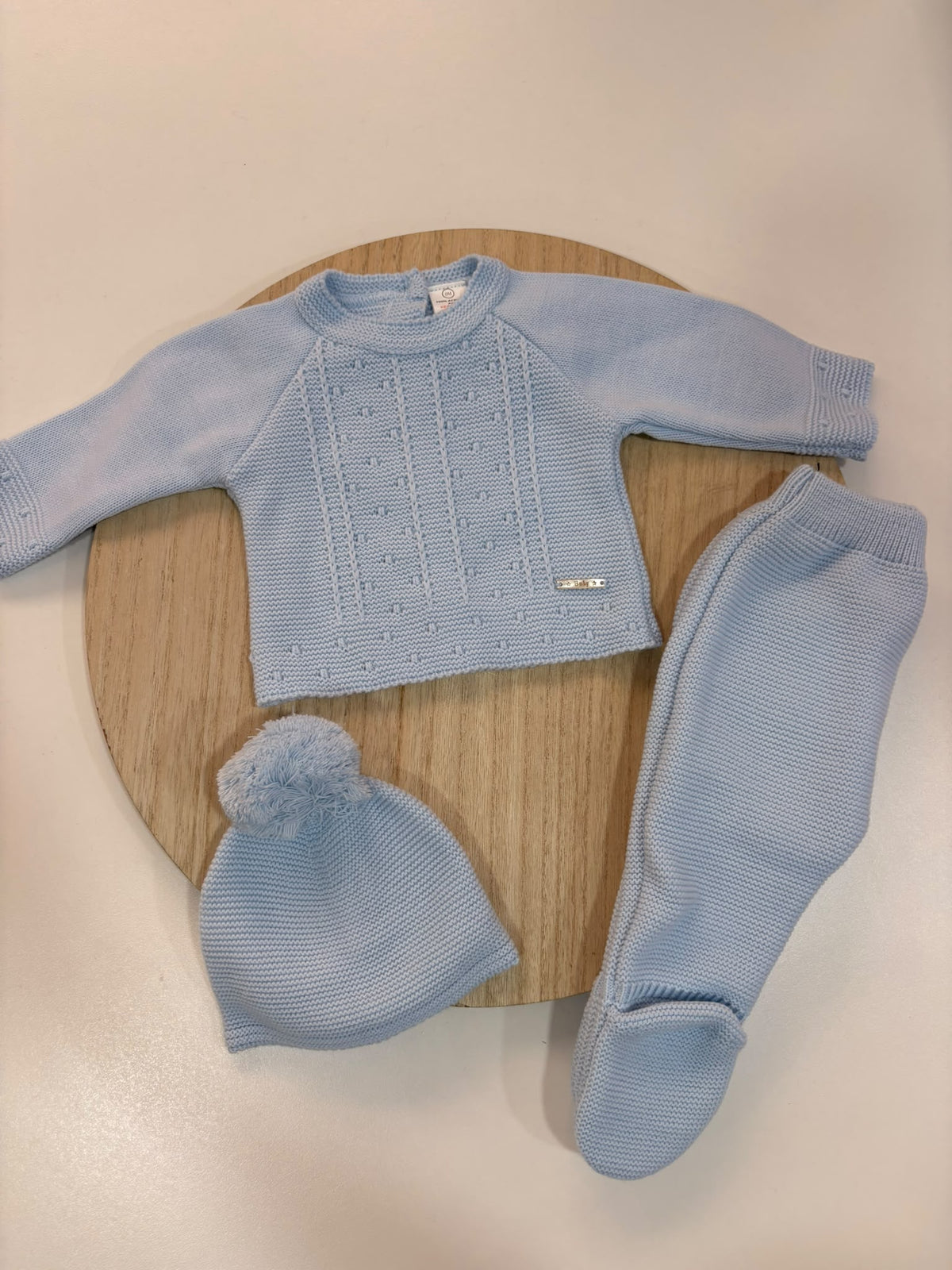 Conjunto de Primera Puesta Celeste para Bebé | 00 a 6 Meses