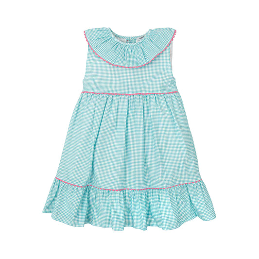 Vestido Niña Sin Mangas Cuello Volante Chispa Babidu 2-8 Años | Vestido Vichy Verano