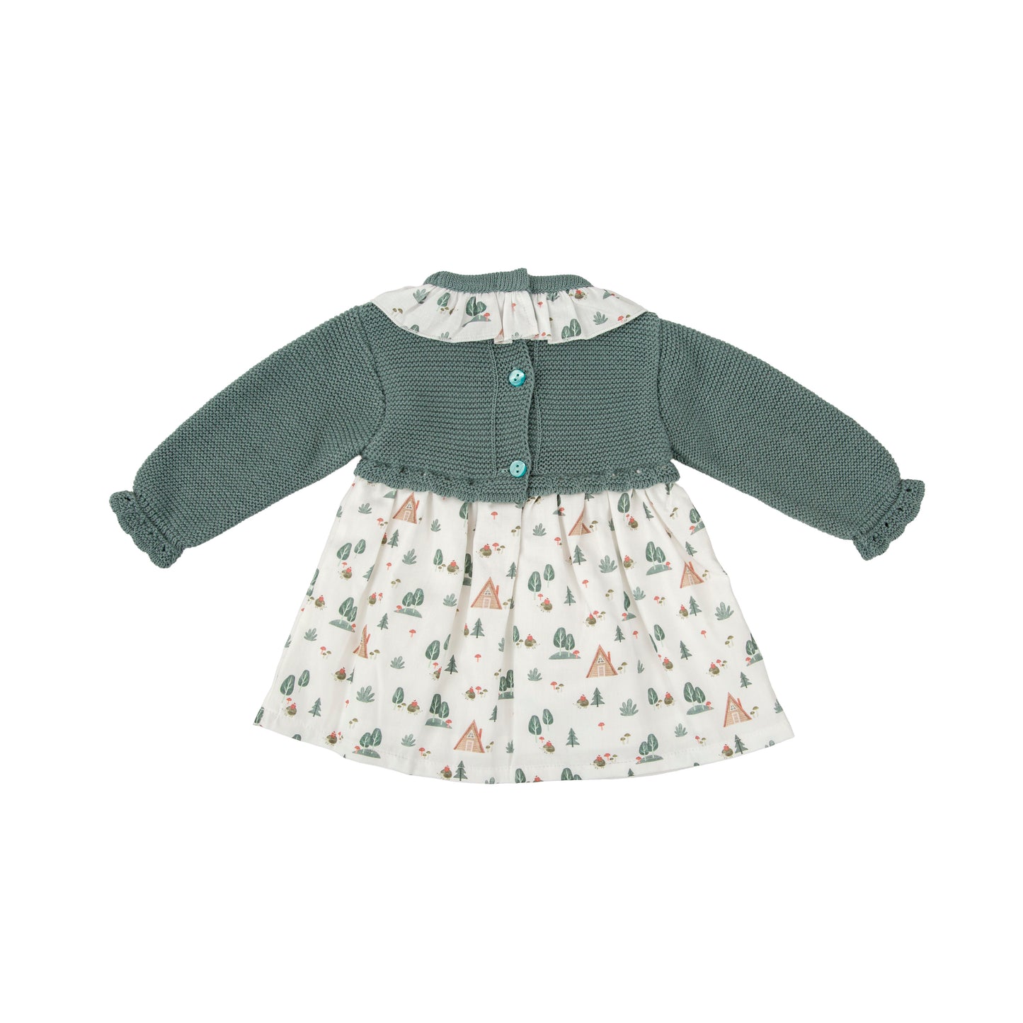Vestido bebé niña punto con capota Familia Fiordo Babidu (3-36 meses)