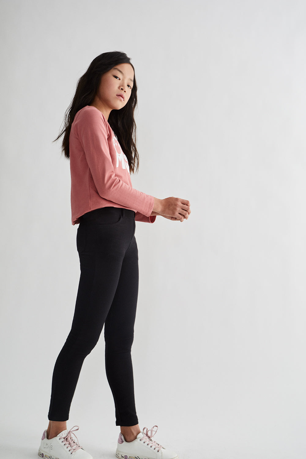 Leggings Perchado Negro para Niña Street Monkey – Tallas 2 a 16 Años | Siju Moda Infantil