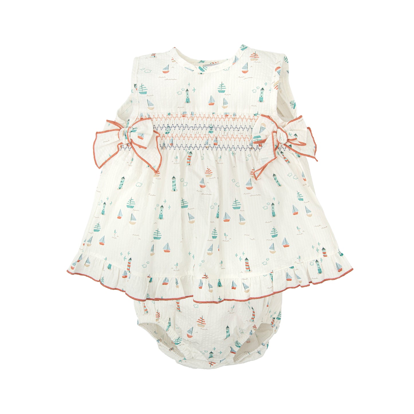 Jesusito Bebé Nido de Abeja Claridad Babidu 1-36 Meses | Vestido con Braguita Verano