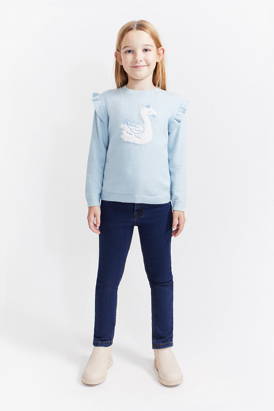 Pantalón Vaquero Denim Medio Niña 96006B | Siju Moda Infantil