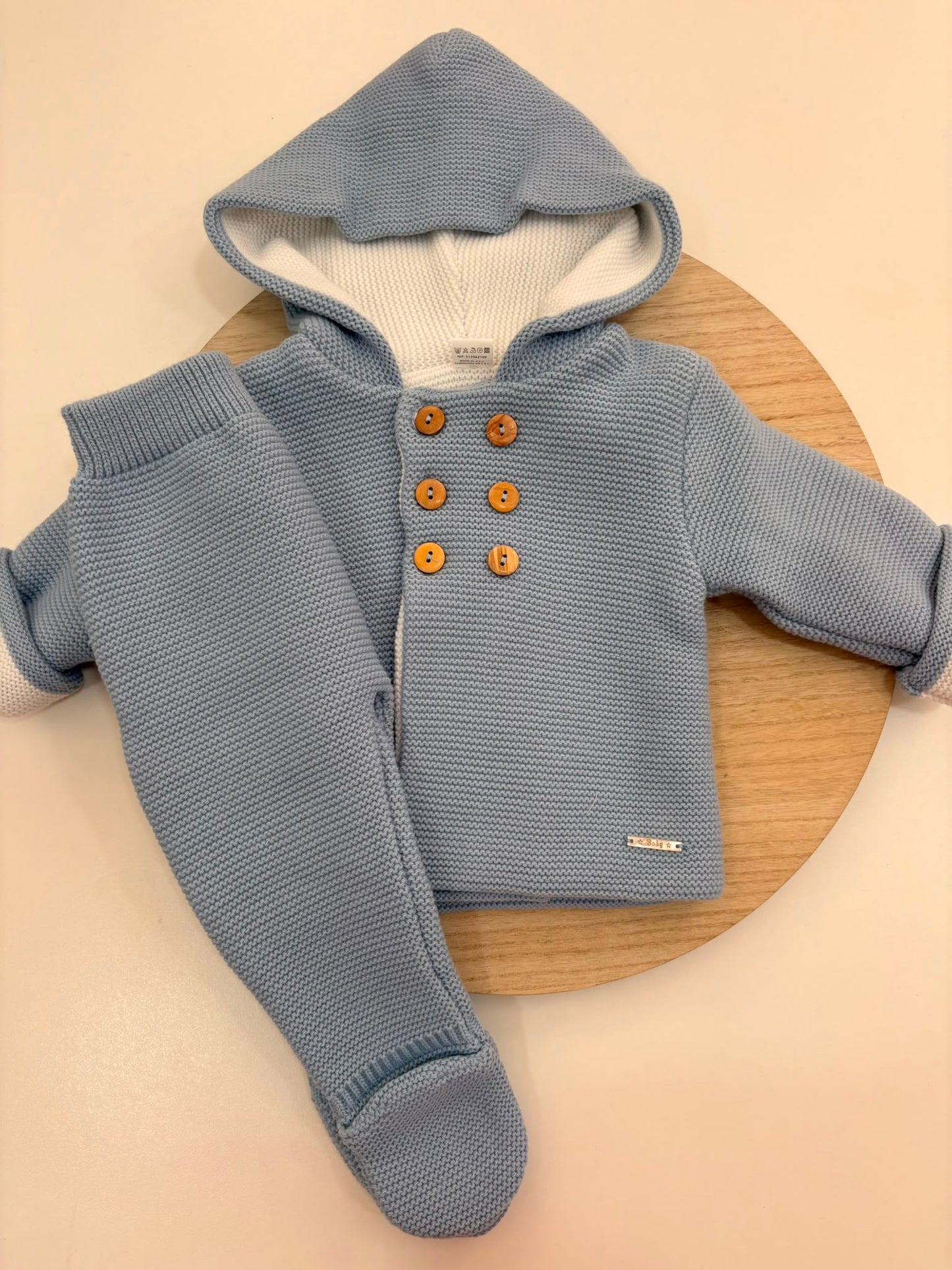 San Francisco de Punto Básico con Capucha Azulón | Tallas 1 a 12 Meses | Siju Moda Infantil