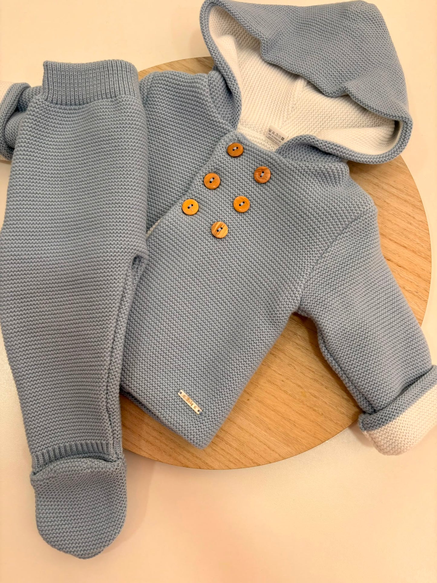 San Francisco de Punto Básico con Capucha Azulón | Tallas 1 a 12 Meses | Siju Moda Infantil