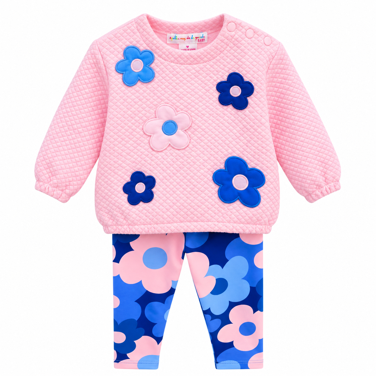 Conjunto Rosa y Azul de Flores Agatha Ruiz de la Prada Baby 🌸💙