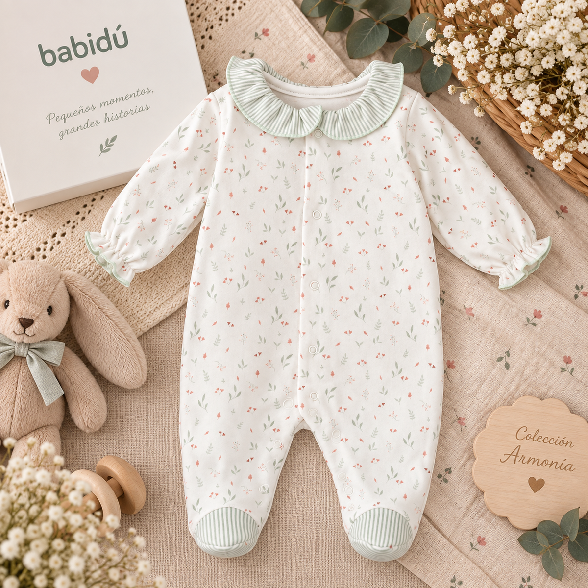 Pelele enterizo con abertura delantera Niña Armonía – Babidú