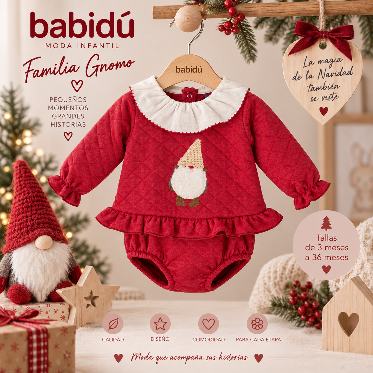 Conjunto ranita bebé niña Familia Gnomo – Babidú