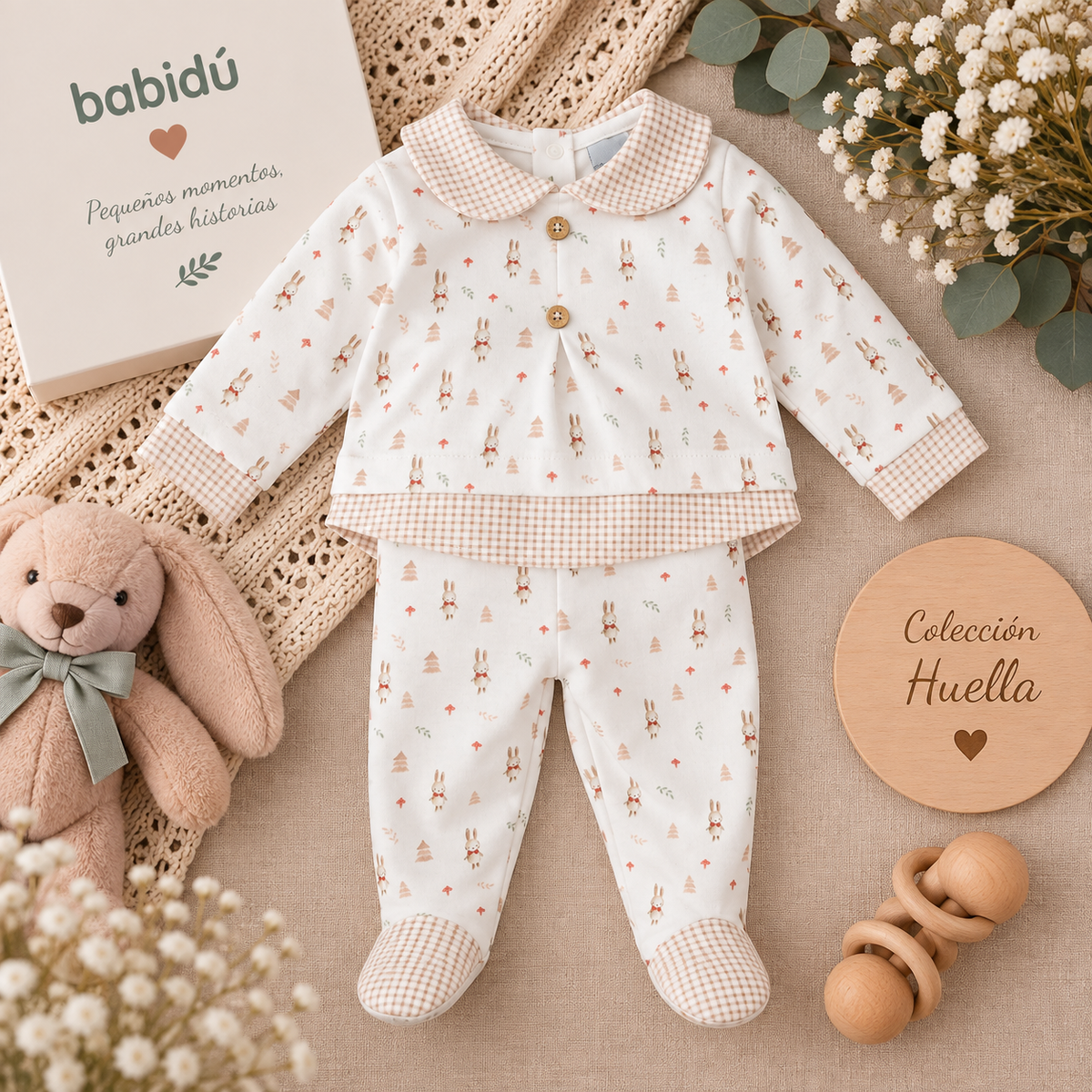 Conjunto bebé niño Huella con polaina