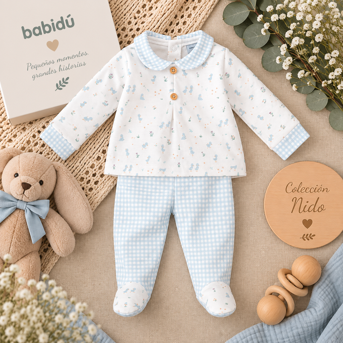 Conjunto polaina C bebé niño Nido
