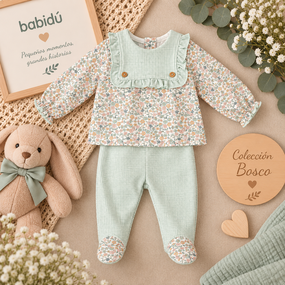 Conjunto polaina con cuello niña Bosco