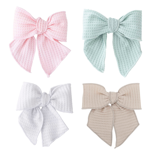 Lazo de pelo con pinza Calamaro · Blanco, Arena, Mint y Rosa