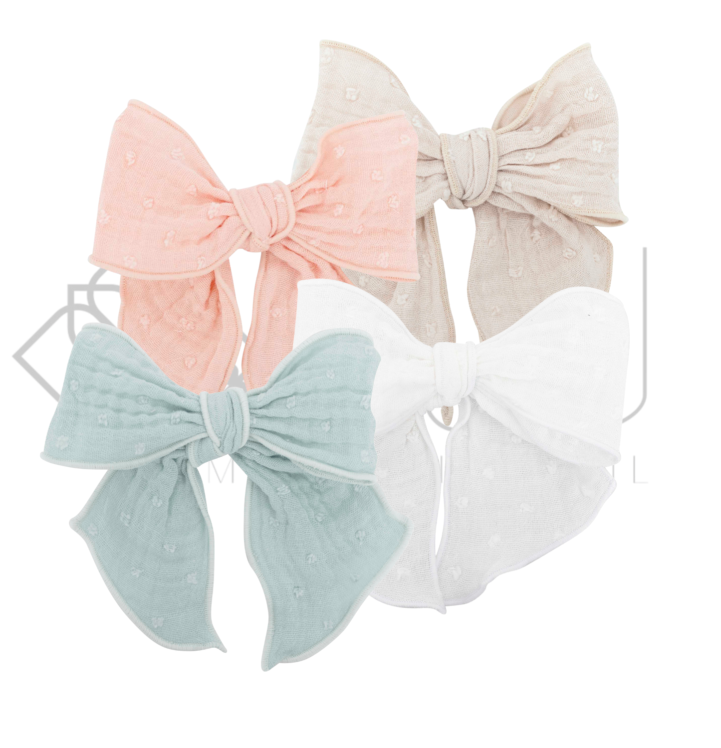 Lazo para el pelo infantil Atari Calamaro | Blanco, arena, coral y mint