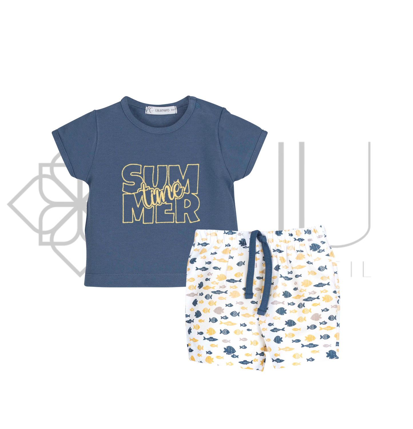 Conjunto pantalón Peces  6 meses-6 años Colección baño Calamaro