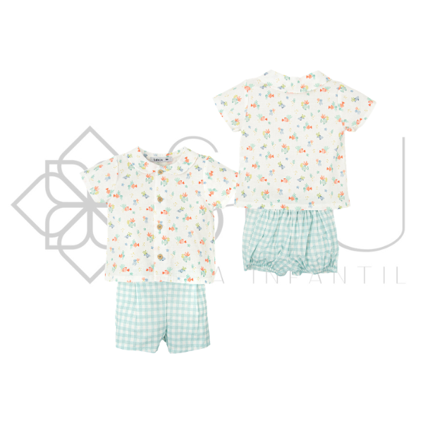 Conjunto niño cuello pico Familia Latido Babidu 3-6 años
