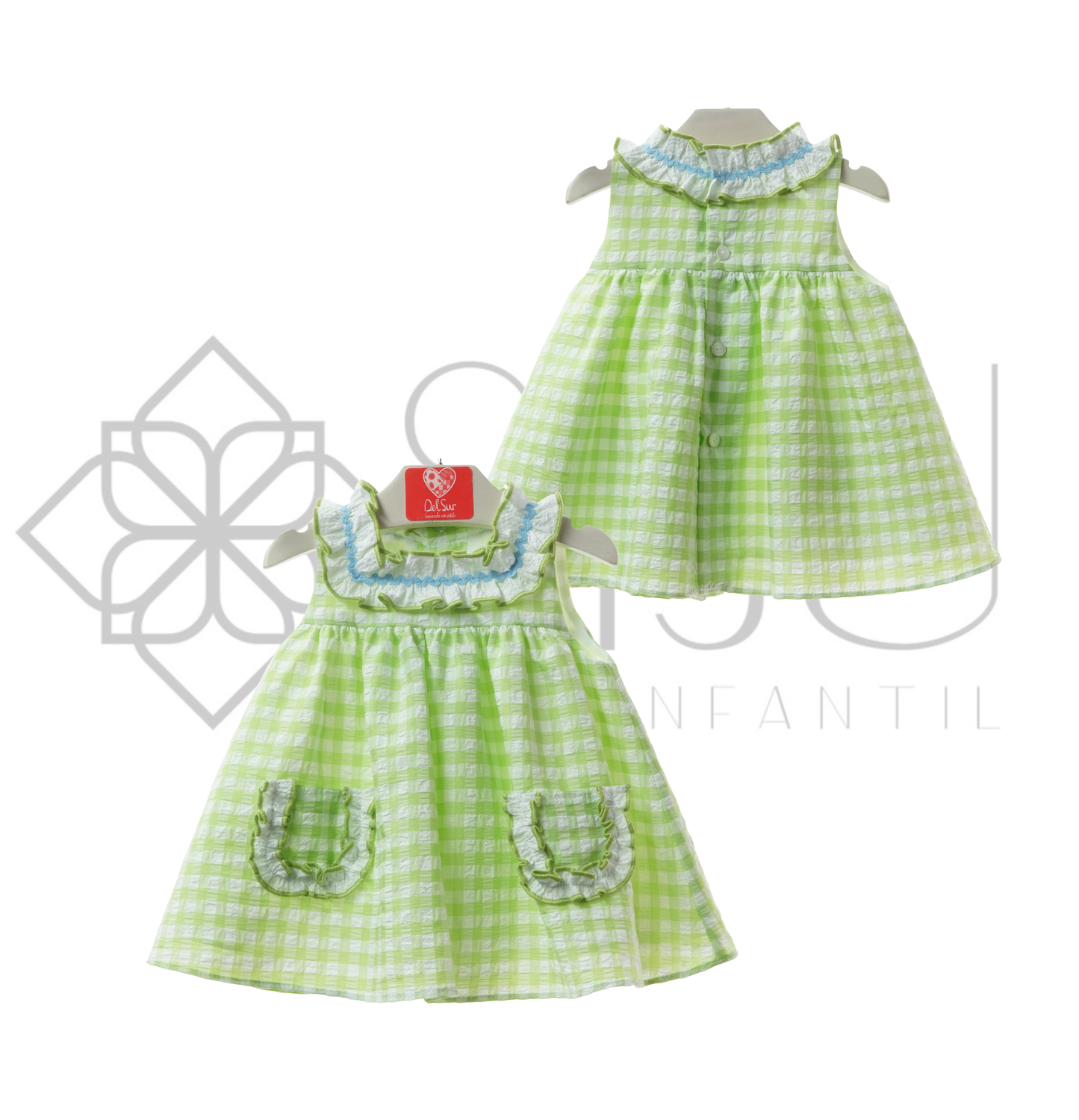 Vestido Bebé Catanzaro Verde 3-36 meses Del Sur