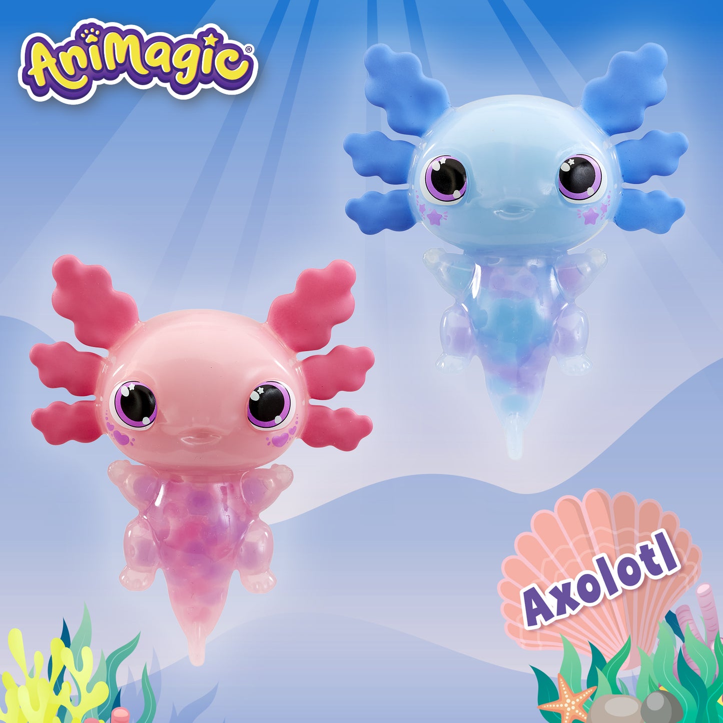 Animagic Let’s Glo Axolotl Assortment juego infantil mascota