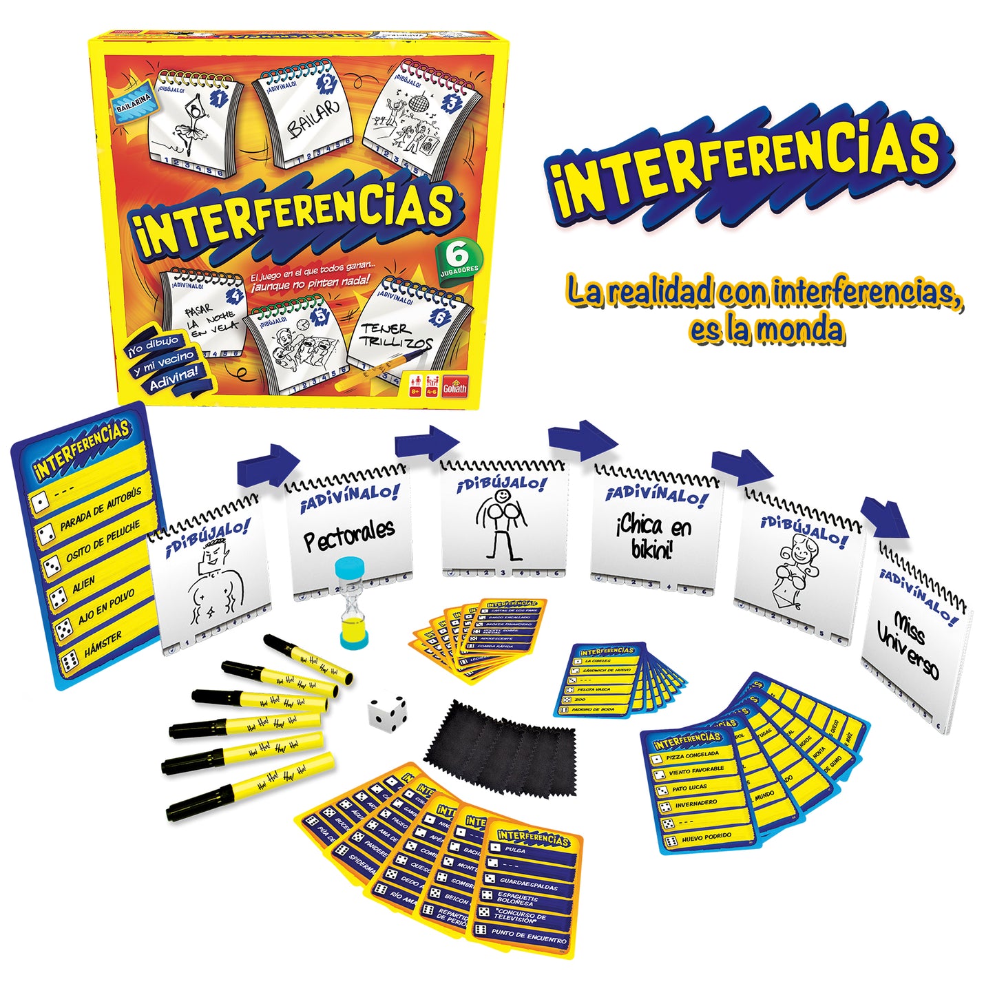 Interferencias juego de mesa infantil +8 años marca Goliath