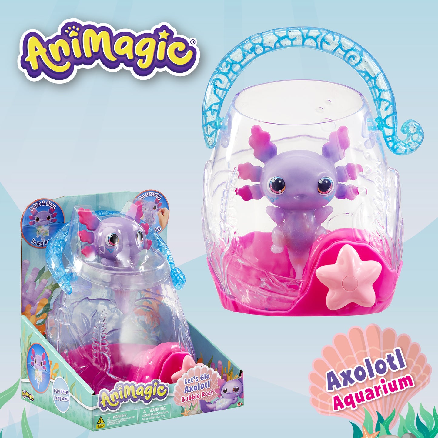 Animagic Let’s Glo Axolotl Acuario juego inhfantil mascota