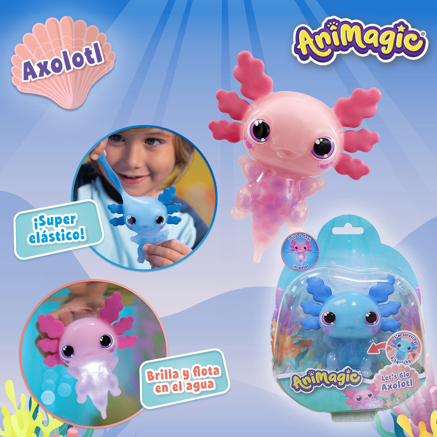 Animagic Let’s Glo Axolotl Assortment juego infantil mascota