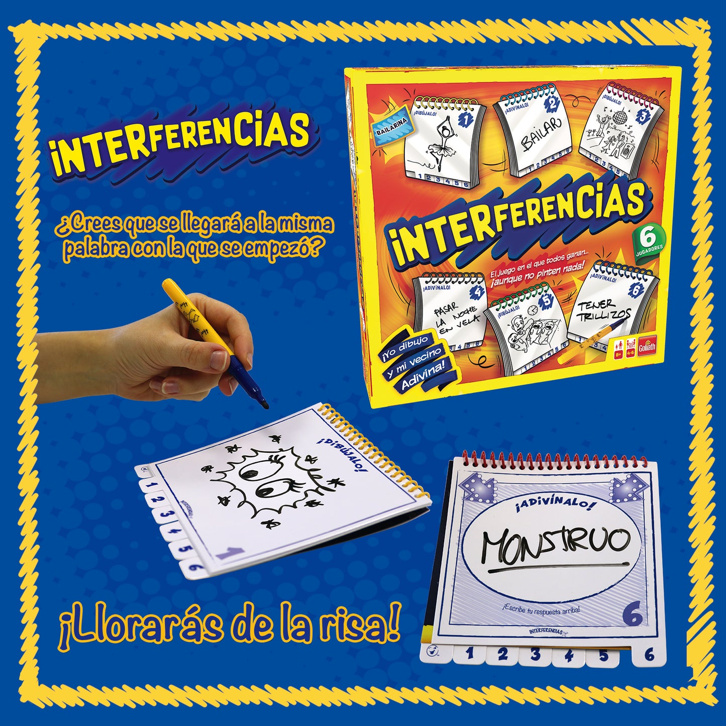 Interferencias juego de mesa infantil +8 años marca Goliath