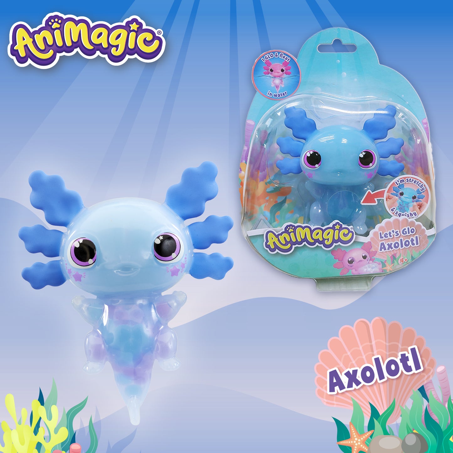 Animagic Let’s Glo Axolotl Assortment juego infantil mascota