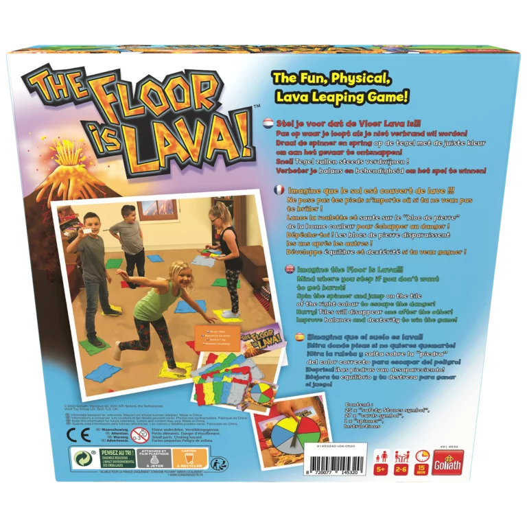 Floor is lava juego lava juego de mesa infantil +5 años marca Goliath