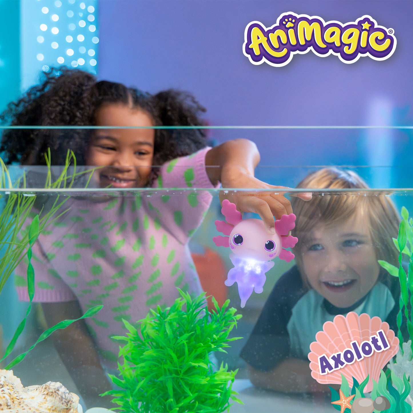 Animagic Let’s Glo Axolotl Assortment juego infantil mascota