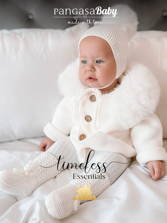 Trenka Luxury Pelo Marfil Pangasa Baby 🤍 Abrigo elegante y suave para bebé